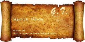 Gyuris Tünde névjegykártya